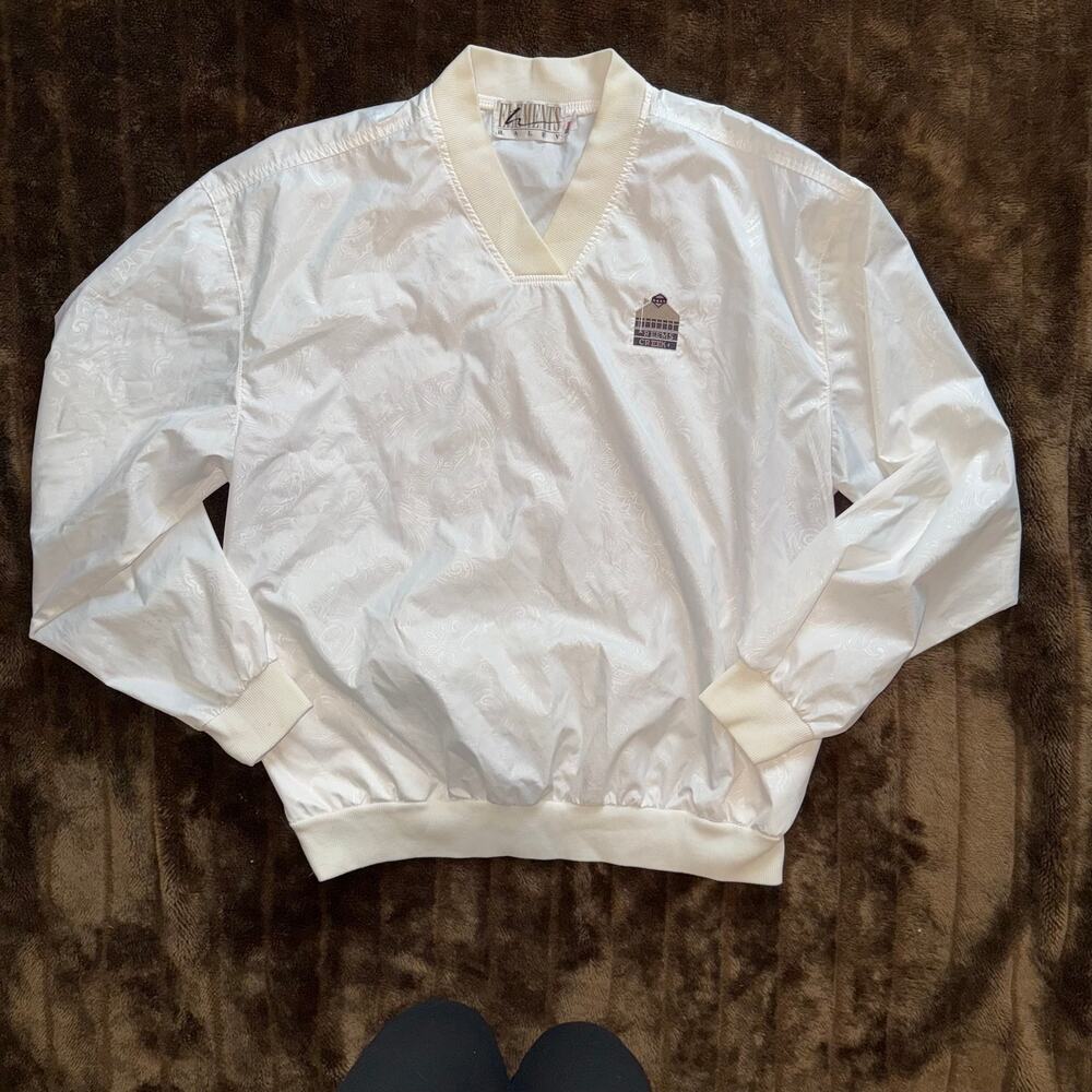 Haley Elements M Off-White V-Neck Pullover Wind Shirt in MINT COND.